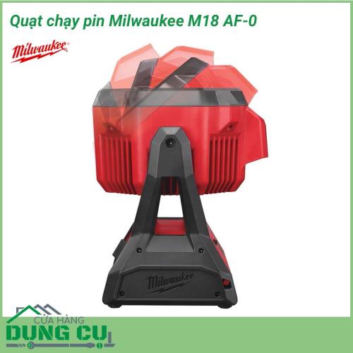 Quạt chạy pin Milwaukee M18 AF-0 một thiết bị tiện ích cho các nhu cầu lưu thông không khí trong phòng 3,6 mx 4 m một cách hiệu quả. Thiết kế nhỏ gọn với tay cầm tích hợp để tối đa hóa tính di động cho phép mang theo tới mọi nơi một cách dễ dàng nhất.