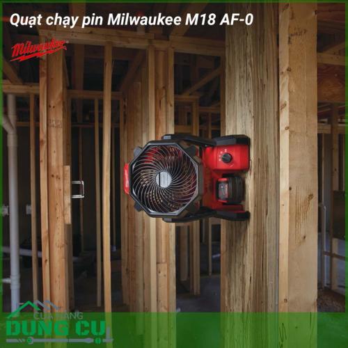 Quạt chạy pin Milwaukee M18 AF-0 một thiết bị tiện ích cho các nhu cầu lưu thông không khí trong phòng 3,6 mx 4 m một cách hiệu quả. Thiết kế nhỏ gọn với tay cầm tích hợp để tối đa hóa tính di động cho phép mang theo tới mọi nơi một cách dễ dàng nhất.