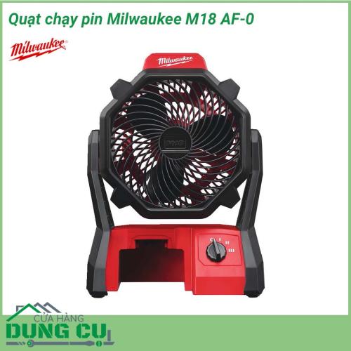 Quạt chạy pin Milwaukee M18 AF-0 một thiết bị tiện ích cho các nhu cầu lưu thông không khí trong phòng 3,6 mx 4 m một cách hiệu quả. Thiết kế nhỏ gọn với tay cầm tích hợp để tối đa hóa tính di động cho phép mang theo tới mọi nơi một cách dễ dàng nhất.