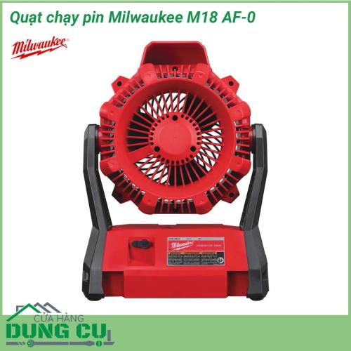 Quạt chạy pin Milwaukee M18 AF-0 một thiết bị tiện ích cho các nhu cầu lưu thông không khí trong phòng 3,6 mx 4 m một cách hiệu quả. Thiết kế nhỏ gọn với tay cầm tích hợp để tối đa hóa tính di động cho phép mang theo tới mọi nơi một cách dễ dàng nhất.