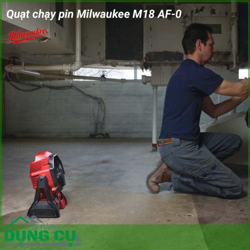 Quạt chạy pin Milwaukee M18 AF-0 một thiết bị tiện ích cho các nhu cầu lưu thông không khí trong phòng 3,6 mx 4 m một cách hiệu quả. Thiết kế nhỏ gọn với tay cầm tích hợp để tối đa hóa tính di động cho phép mang theo tới mọi nơi một cách dễ dàng nhất.