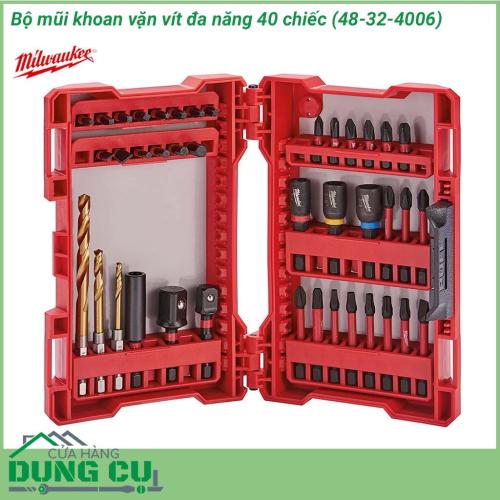 Bộ mũi khoan vặn vít đa năng Milwaukee 40 chiếc (48-32-4006) được các kỹ sư Milwaukee tự tin đánh giá là bộ mũi khoan vặn vít Bền và Vừa khớp nhất trên thị trường hiện nay.