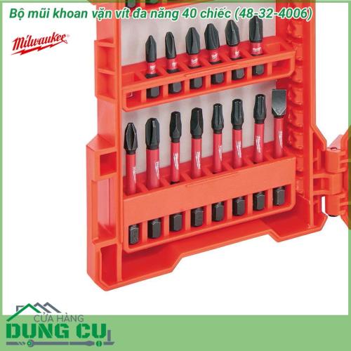 Bộ mũi khoan vặn vít đa năng Milwaukee 40 chiếc (48-32-4006) được các kỹ sư Milwaukee tự tin đánh giá là bộ mũi khoan vặn vít Bền và Vừa khớp nhất trên thị trường hiện nay.