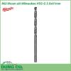 Mũi khoan sắt Milwaukee HSS-G 3.0x61mm được làm bằng chất liệu hợp kim thép cứng cáp, không hoen gỉ hay cong vênh, mài mòn trong quá trình làm việc, cho độ bền sử dụng lâu dài theo thời gian.