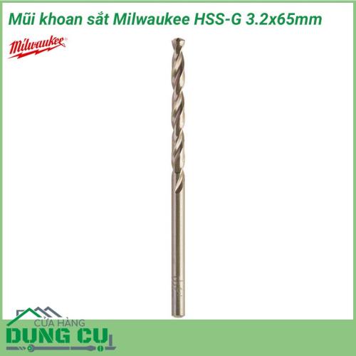 Mũi khoan sắt Milwaukee HSS-G 3.2x65mm được làm bằng chất liệu hợp kim thép cứng cáp, không hoen gỉ hay cong vênh, mài mòn trong quá trình làm việc, cho độ bền sử dụng lâu dài theo thời gian