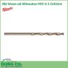 Mũi khoan sắt Milwaukee HSS-G 3.2x65mm được làm bằng chất liệu hợp kim thép cứng cáp, không hoen gỉ hay cong vênh, mài mòn trong quá trình làm việc, cho độ bền sử dụng lâu dài theo thời gian