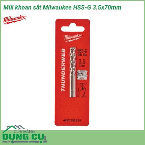 Mũi khoan sắt Milwaukee HSS-G 3.5x70mm được làm bằng chất liệu hợp kim thép cứng cáp, không hoen gỉ hay cong vênh, mài mòn trong quá trình làm việc, cho độ bền sử dụng lâu dài theo thời gian