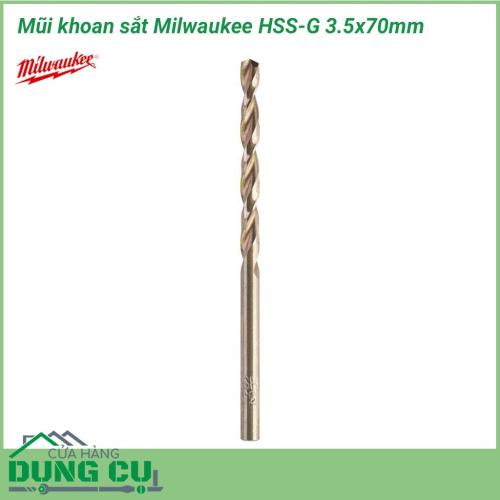 Mũi khoan sắt Milwaukee HSS-G 3.5x70mm được làm bằng chất liệu hợp kim thép cứng cáp, không hoen gỉ hay cong vênh, mài mòn trong quá trình làm việc, cho độ bền sử dụng lâu dài theo thời gian