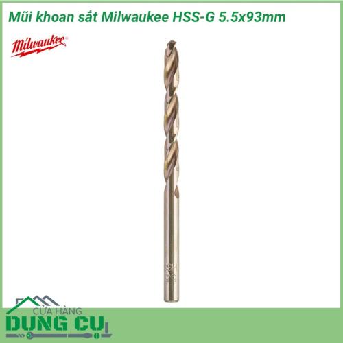 Mũi khoan sắt HSS-G Milwaukee 5.5x93mm được làm bằng chất liệu hợp kim thép cứng cáp, không hoen gỉ hay cong vênh, mài mòn trong quá trình làm việc, cho độ bền sử dụng lâu dài theo thời gian