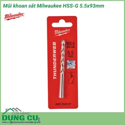 Mũi khoan sắt HSS-G Milwaukee 5.5x93mm được làm bằng chất liệu hợp kim thép cứng cáp, không hoen gỉ hay cong vênh, mài mòn trong quá trình làm việc, cho độ bền sử dụng lâu dài theo thời gian