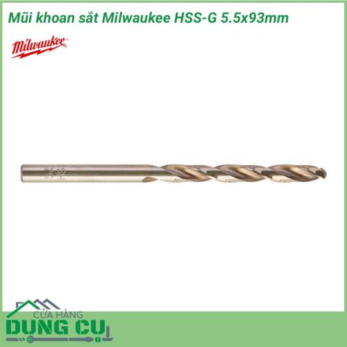 Mũi khoan sắt HSS-G Milwaukee 5.5x93mm được làm bằng chất liệu hợp kim thép cứng cáp, không hoen gỉ hay cong vênh, mài mòn trong quá trình làm việc, cho độ bền sử dụng lâu dài theo thời gian