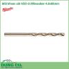 Mũi khoan sắt HSS-G Milwaukee 4.8x86mm được làm bằng chất liệu hợp kim thép cứng cáp, không hoen gỉ hay cong vênh, mài mòn trong quá trình làm việc, cho độ bền sử dụng lâu dài theo thời gian