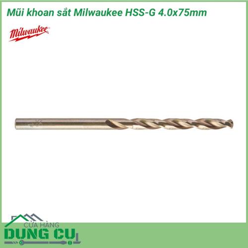 Mũi khoan sắt Milwaukee HSS-G 4.0x75mm được làm bằng chất liệu hợp kim thép cứng cáp, không hoen gỉ hay cong vênh, mài mòn trong quá trình làm việc, cho độ bền sử dụng lâu dài theo thời gian