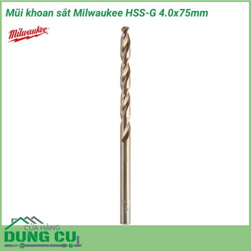 Mũi khoan sắt Milwaukee HSS-G 4.0x75mm được làm bằng chất liệu hợp kim thép cứng cáp, không hoen gỉ hay cong vênh, mài mòn trong quá trình làm việc, cho độ bền sử dụng lâu dài theo thời gian