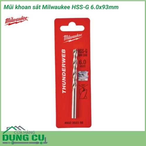 Mũi khoan sắt Milwaukee HSS-G 6.0x93mm được làm bằng chất liệu hợp kim thép cứng cáp, không hoen gỉ hay cong vênh, mài mòn trong quá trình làm việc, cho độ bền sử dụng lâu dài theo thời gian