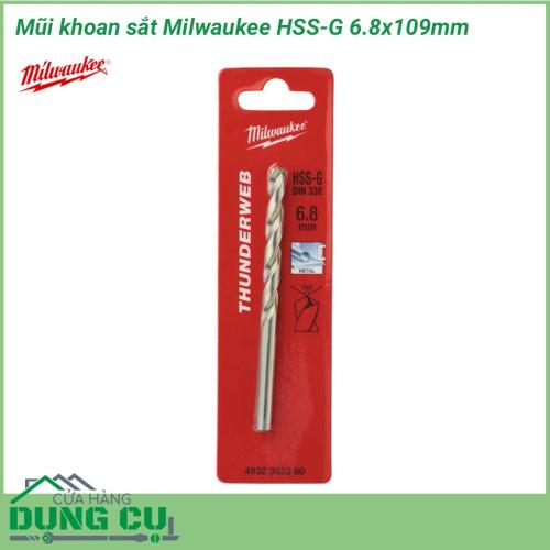 Mũi khoan sắt Milwaukee HSS-G 6.8x109mm được làm bằng chất liệu hợp kim thép cứng cáp, không hoen gỉ hay cong vênh, mài mòn trong quá trình làm việc, cho độ bền sử dụng lâu dài theo thời gian