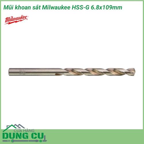 Mũi khoan sắt Milwaukee HSS-G 6.8x109mm được làm bằng chất liệu hợp kim thép cứng cáp, không hoen gỉ hay cong vênh, mài mòn trong quá trình làm việc, cho độ bền sử dụng lâu dài theo thời gian