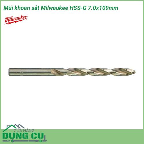 Mũi khoan sắt Milwaukee HSS-G 7.0x109mm được làm bằng chất liệu hợp kim thép cứng cáp, không hoen gỉ hay cong vênh, mài mòn trong quá trình làm việc, cho độ bền sử dụng lâu dài theo thời gian