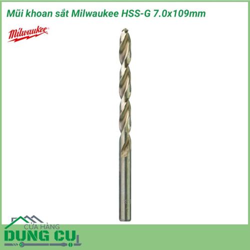 Mũi khoan sắt Milwaukee HSS-G 7.0x109mm được làm bằng chất liệu hợp kim thép cứng cáp, không hoen gỉ hay cong vênh, mài mòn trong quá trình làm việc, cho độ bền sử dụng lâu dài theo thời gian