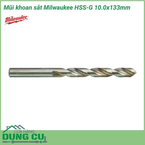 Mũi khoan sắt Milwaukee HSS-G 10.0x133mm được làm bằng chất liệu hợp kim thép cứng cáp, không hoen gỉ hay cong vênh, mài mòn trong quá trình làm việc, cho độ bền sử dụng lâu dài theo thời gian