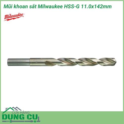 Mũi khoan sắt Milwaukee HSS-G 11.0x142mm được làm bằng chất liệu hợp kim thép cứng cáp, không hoen gỉ hay cong vênh, mài mòn trong quá trình làm việc, cho độ bền sử dụng lâu dài theo thời gian