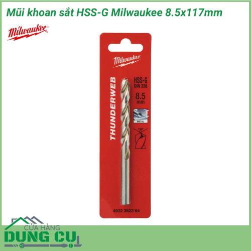 Mũi khoan sắt HSS-G Milwaukee 8.5x117mm được làm bằng chất liệu hợp kim thép cứng cáp, không hoen gỉ hay cong vênh, mài mòn trong quá trình làm việc, cho độ bền sử dụng lâu dài theo thời gian