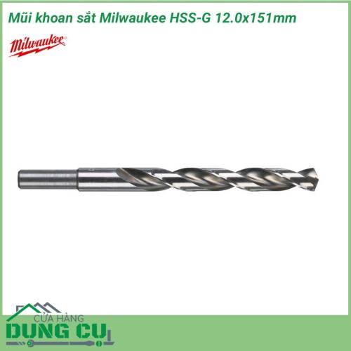Mũi khoan sắt Milwaukee HSS-G 12.0x151mm được làm bằng chất liệu hợp kim thép cứng cáp, không hoen gỉ hay cong vênh, mài mòn trong quá trình làm việc, cho độ bền sử dụng lâu dài theo thời gian