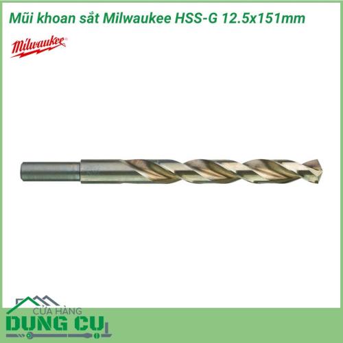 Mũi khoan sắt Milwaukee HSS-G 12.5x151mm được làm bằng chất liệu hợp kim thép cứng cáp, không hoen gỉ hay cong vênh, mài mòn trong quá trình làm việc, cho độ bền sử dụng lâu dài theo thời gian