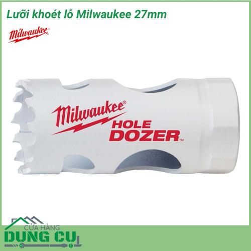 Lưỡi khoét lỗ Milwaukee đa năng 27mm được làm bằng chất liệu hợp kim thép cứng cáp, không hoen gỉ hay cong vênh, mài mòn trong quá trình làm việc, cho độ bền sử dụng lâu dài theo thời gian