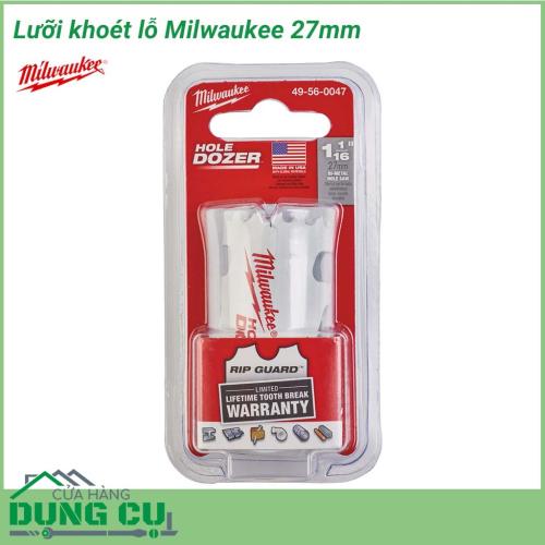 Lưỡi khoét lỗ Milwaukee đa năng 27mm được làm bằng chất liệu hợp kim thép cứng cáp, không hoen gỉ hay cong vênh, mài mòn trong quá trình làm việc, cho độ bền sử dụng lâu dài theo thời gian