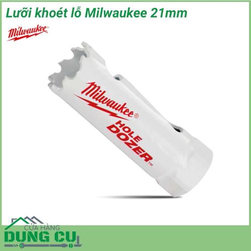 Lưỡi khoét lỗ chuyên dụng Milwaukee 21mm được làm bằng chất liệu hợp kim thép cứng cáp, không hoen gỉ hay cong vênh, mài mòn trong quá trình làm việc, cho độ bền sử dụng lâu dài theo thời gian. 