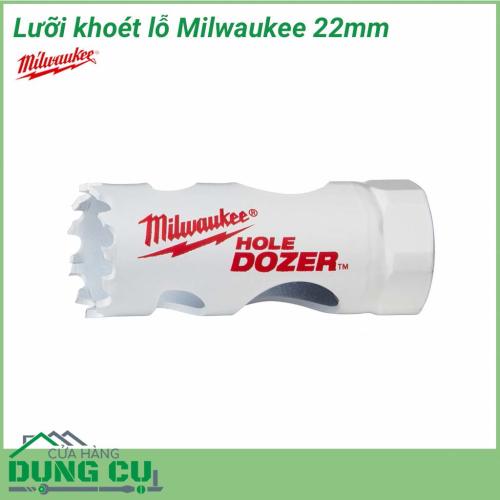 Lưỡi khoét lỗ Milwaukee 22mm được làm bằng chất liệu hợp kim thép cứng cáp, không hoen gỉ hay cong vênh, mài mòn trong quá trình làm việc, cho độ bền sử dụng lâu dài theo thời gian.