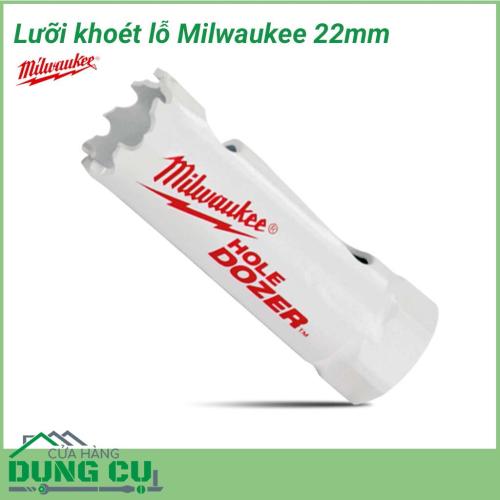 Lưỡi khoét lỗ Milwaukee 22mm được làm bằng chất liệu hợp kim thép cứng cáp, không hoen gỉ hay cong vênh, mài mòn trong quá trình làm việc, cho độ bền sử dụng lâu dài theo thời gian. 