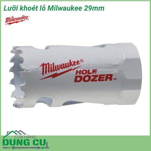 Lưỡi khoét lỗ Milwaukee 29mm được làm bằng chất liệu hợp kim thép cứng cáp, không hoen gỉ hay cong vênh, mài mòn trong quá trình làm việc, cho độ bền sử dụng lâu dài theo thời gian