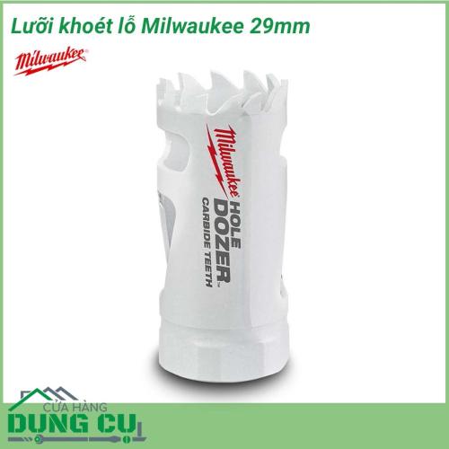 Lưỡi khoét lỗ Milwaukee 29mm được làm bằng chất liệu hợp kim thép cứng cáp, không hoen gỉ hay cong vênh, mài mòn trong quá trình làm việc, cho độ bền sử dụng lâu dài theo thời gian