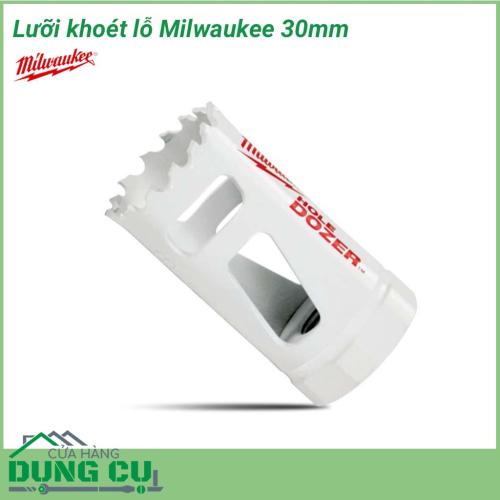 Lưỡi khoét lỗ Milwaukee 30mm được làm bằng chất liệu hợp kim thép cứng cáp, không hoen gỉ hay cong vênh, mài mòn trong quá trình làm việc, cho độ bền sử dụng lâu dài theo thời gian