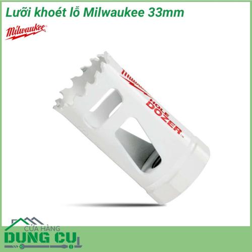 Lưỡi khoét lỗ Milwaukee 33mm được làm bằng chất liệu hợp kim thép cứng cáp, không hoen gỉ hay cong vênh, mài mòn trong quá trình làm việc, cho độ bền sử dụng lâu dài theo thời gian