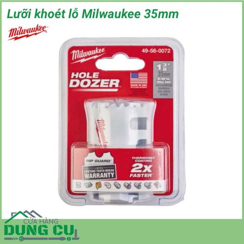 Lưỡi khoét lỗ Milwaukee 35mm được làm bằng chất liệu hợp kim thép cứng cáp, không hoen gỉ hay cong vênh, mài mòn trong quá trình làm việc, cho độ bền sử dụng lâu dài theo thời gian