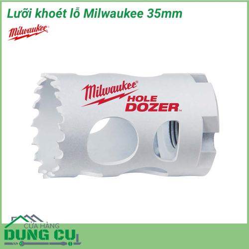 Lưỡi khoét lỗ Milwaukee 35mm được làm bằng chất liệu hợp kim thép cứng cáp, không hoen gỉ hay cong vênh, mài mòn trong quá trình làm việc, cho độ bền sử dụng lâu dài theo thời gian