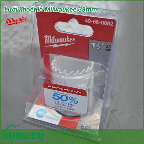 Lưỡi khoét lỗ Milwaukee 38mm được làm bằng chất liệu hợp kim thép cứng cáp, không hoen gỉ hay cong vênh, mài mòn trong quá trình làm việc, cho độ bền sử dụng lâu dài theo thời gian