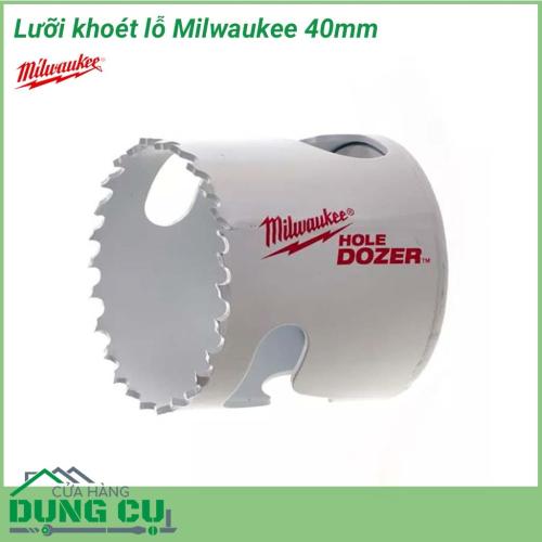 Lưỡi khoét lỗ Milwaukee 40mm được làm bằng chất liệu hợp kim thép cứng cáp, không hoen gỉ hay cong vênh, mài mòn trong quá trình làm việc, cho độ bền sử dụng lâu dài theo thời gian