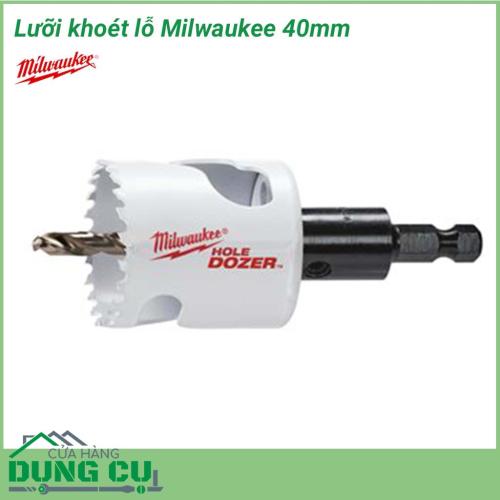 Lưỡi khoét lỗ Milwaukee 40mm được làm bằng chất liệu hợp kim thép cứng cáp, không hoen gỉ hay cong vênh, mài mòn trong quá trình làm việc, cho độ bền sử dụng lâu dài theo thời gian