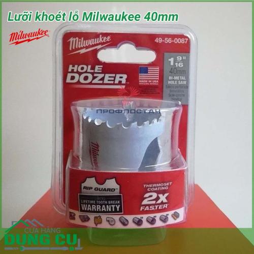 Lưỡi khoét lỗ Milwaukee 40mm được làm bằng chất liệu hợp kim thép cứng cáp, không hoen gỉ hay cong vênh, mài mòn trong quá trình làm việc, cho độ bền sử dụng lâu dài theo thời gian