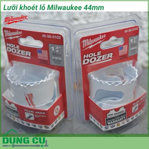 Lưỡi khoét lỗ Milwaukee 44mm được làm bằng chất liệu hợp kim thép cứng cáp, không hoen gỉ hay cong vênh, mài mòn trong quá trình làm việc, cho độ bền sử dụng lâu dài theo thời gian