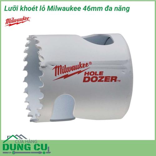 Lưỡi khoét lỗ Milwaukee 46mm được làm bằng chất liệu hợp kim thép cứng cáp, không hoen gỉ hay cong vênh, mài mòn trong quá trình làm việc, cho độ bền sử dụng lâu dài theo thời gian