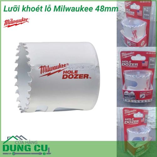 Lưỡi khoét lỗ Milwaukee 48mm đa năng được làm bằng chất liệu hợp kim thép cứng cáp, không hoen gỉ hay cong vênh, mài mòn trong quá trình làm việc, cho độ bền sử dụng lâu dài theo thời gian