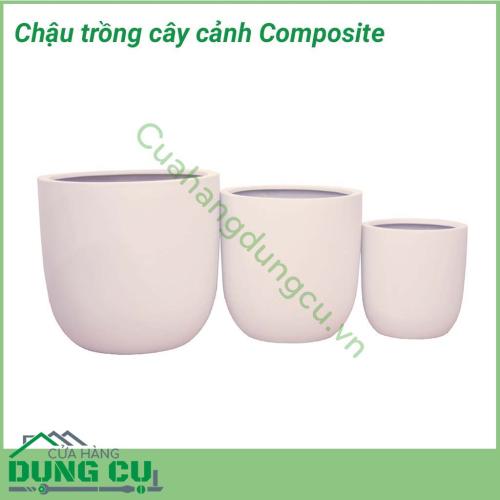 Chậu trồng cây cảnh Composite với kiểu dáng tao nhã thích hợp cho cả đặt trong mọi không gian nội ngoại thất từ nhà ở đến sảnh, hành lang, văn phòng công ty, … Chất liệu Composite giúp chậu tuy dáng to nhưng vẫn đẹp và thu hút, bền chắc theo thời gian