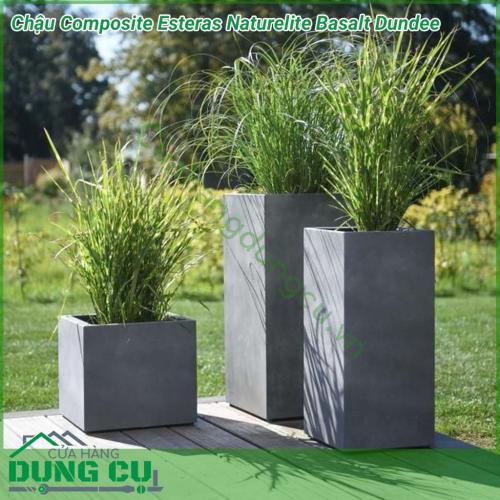 Chậu Composite Esteras Naturelite Basalt Dundee được lấy ý tưởng từ các từ thiên nhiên được thiết kế mộc mạc kết hợp màu sắc trang nhã nhẹ nhàng đem lại sự sang trọng và tinh tế cho không gian nhà bạn