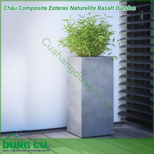 Chậu Composite Esteras Naturelite Basalt Dundee được lấy ý tưởng từ các từ thiên nhiên được thiết kế mộc mạc kết hợp màu sắc trang nhã nhẹ nhàng đem lại sự sang trọng và tinh tế cho không gian nhà bạn