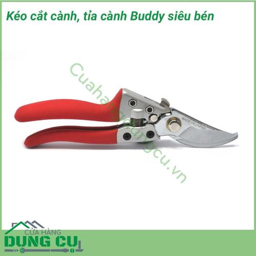 Kéo cắt cành Buddy siêu sắc bén còn mệnh danh là kéo sắc vĩnh viễn được sản xuất với lưỡi kéo sắc bén có độ cứng cao, độ bền đạt một triệu lần cắt được các thợ làm vườn, cắt tỉa cây cảnh, bonsai tin dùng.